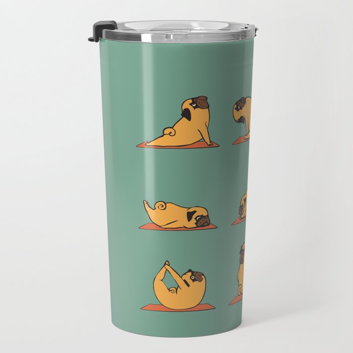 Pug Yoga Travel Mug Gallery Image 3