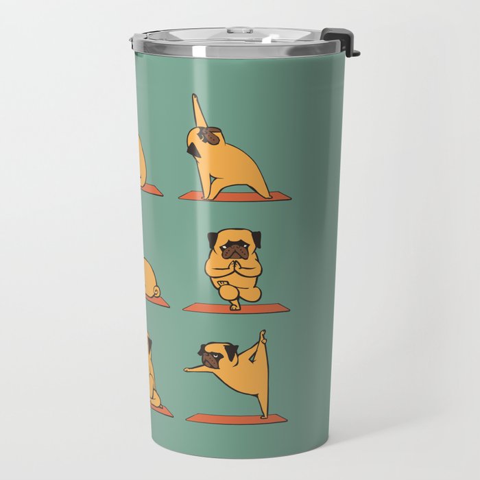 Pug Yoga Travel Mug Gallery Image 2