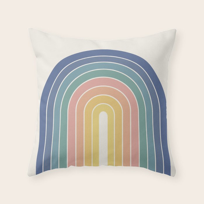 Gradient Arch XX Retro Mid Century Modern Rainbow Throw Pillow Gallery Image 6