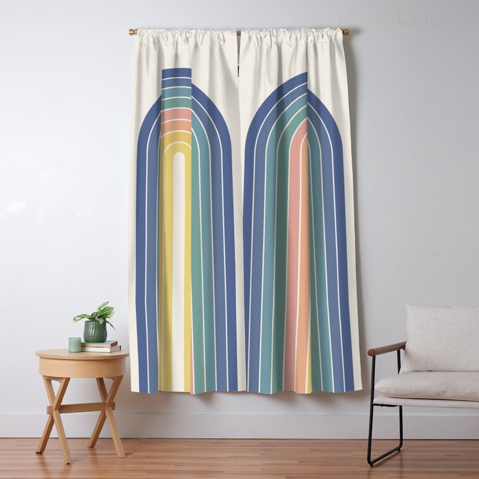Gradient Arch XX Retro Mid Century Modern Rainbow Window Curtain Gallery Image 5