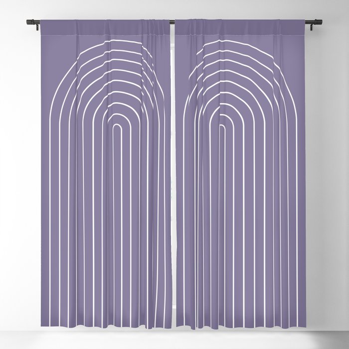 Minimal Arch XXXII Lavender Purple Modern Geometric Lines Window Curtain Gallery Image 5