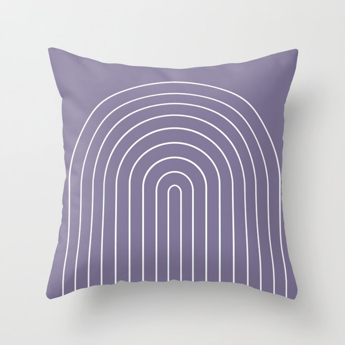 Minimal Arch XXXII Lavender Purple Modern Geometric Lines Throw Pillow Gallery Image 6