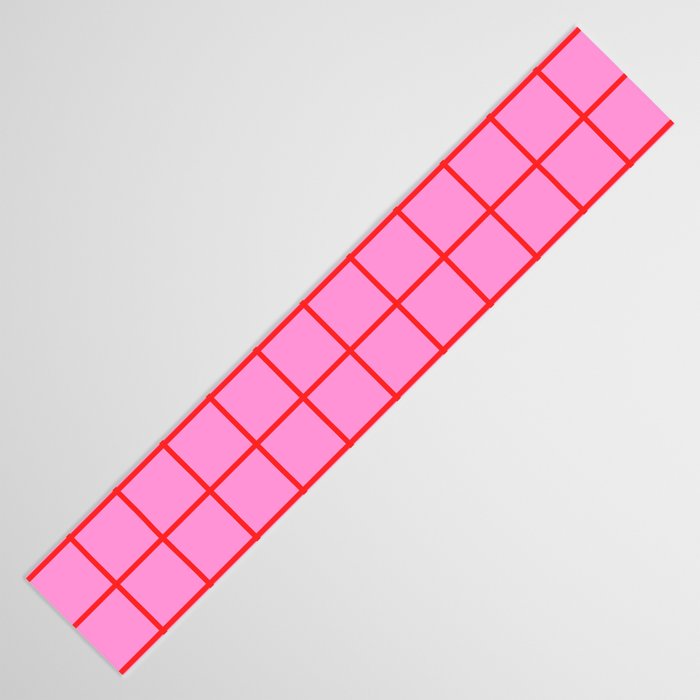 Preppy Pink and Red Grid Pattern Table Runner Gallery Image 3