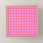 Preppy Pink and Red Grid Pattern Mini Art Print Gallery Image 1