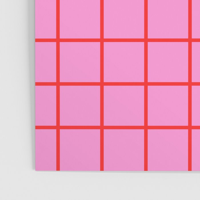 Preppy Pink and Red Grid Pattern Poster Gallery Image 3