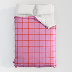 Preppy Pink and Red Grid Pattern Comforter Gallery Image 6