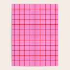 Preppy Pink and Red Grid Pattern Poster Gallery Image 4