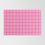 Preppy Pink and Red Grid Pattern Rug Gallery Image 2