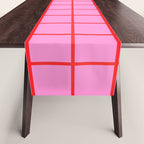 Preppy Pink and Red Grid Pattern Table Runner Gallery Image 1