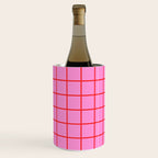Preppy Pink and Red Grid Pattern Wine Chiller Gallery Image 2