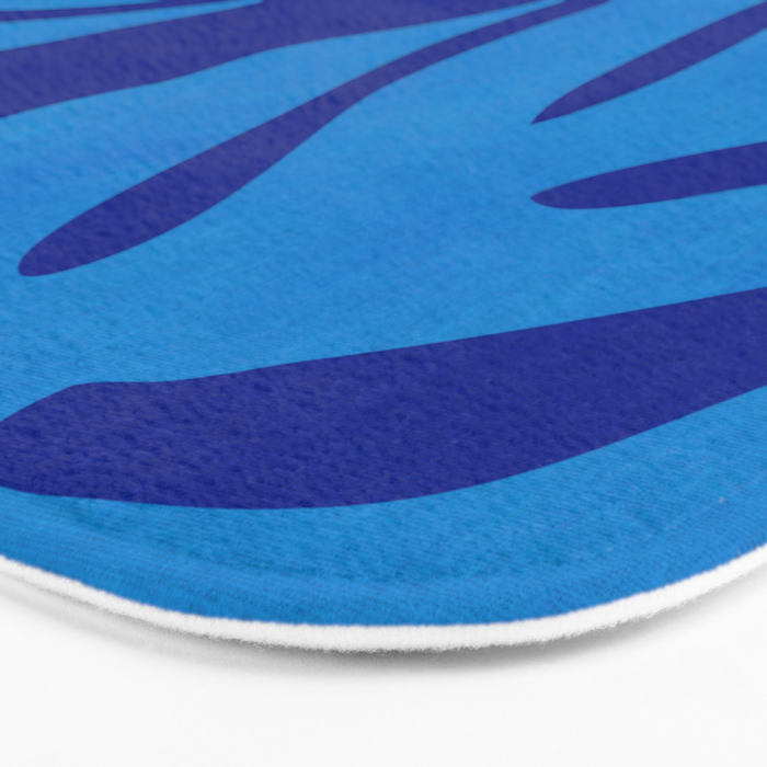 night monstera blue summer plant leaves Bath Mat Gallery Image 3