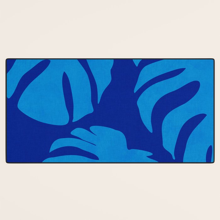 night monstera blue summer plant leaves Desk Mat Gallery Image 3
