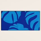 night monstera blue summer plant leaves Desk Mat Gallery Image 3