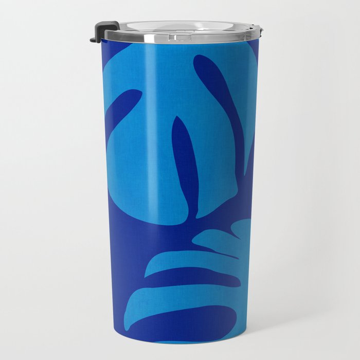 night monstera blue summer plant leaves Travel Mug Gallery Image 3