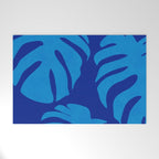 night monstera blue summer plant leaves Welcome Mat Gallery Image 1