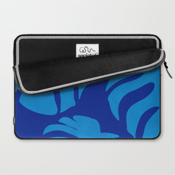 night monstera blue summer plant leaves Laptop Sleeve Gallery Image 2