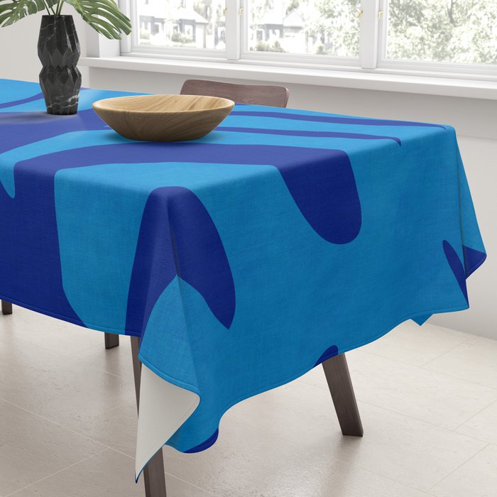 night monstera blue summer plant leaves Tablecloth Gallery Image 3