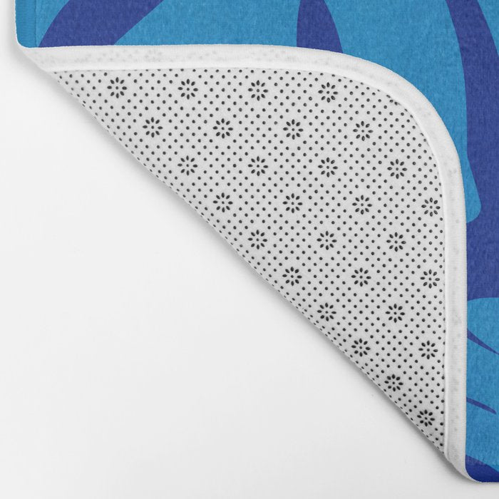 night monstera blue summer plant leaves Bath Mat Gallery Image 2