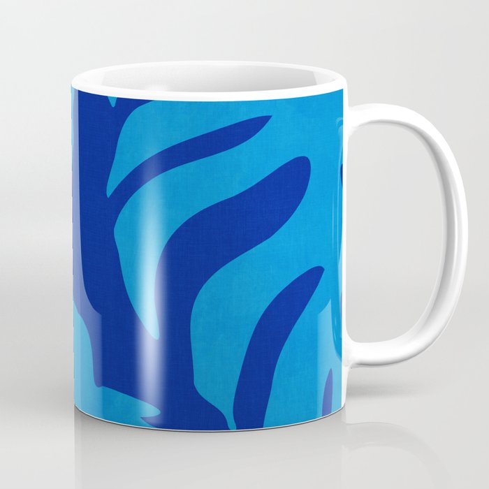 night monstera blue summer plant leaves Coffee Mug Gallery Image 1