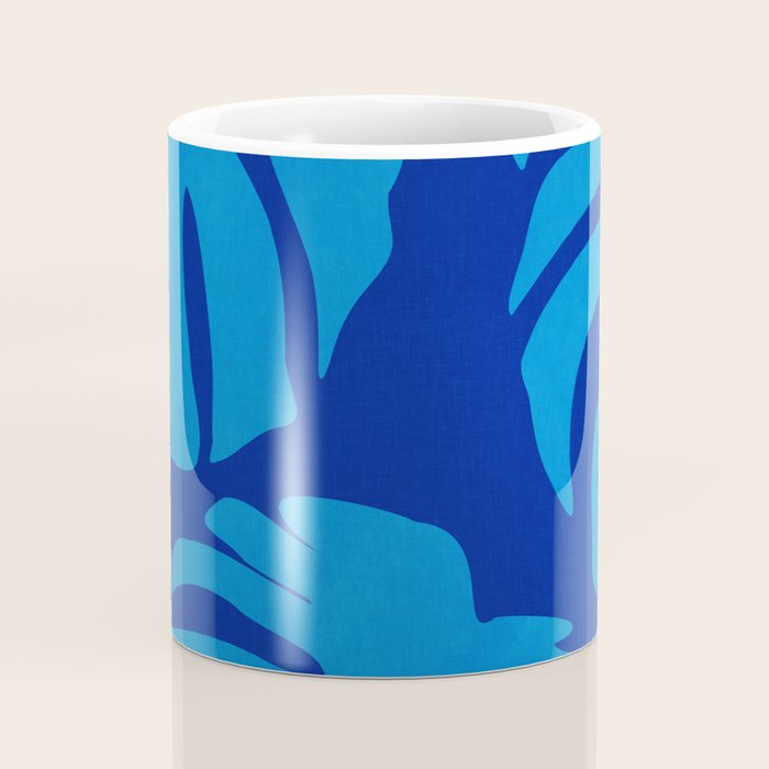 night monstera blue summer plant leaves Coffee Mug Gallery Image 4