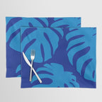 night monstera blue summer plant leaves Placemat Gallery Image 1