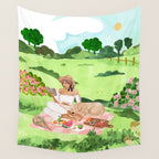 Picnic with Pup Wall Tapestry Gallery Image 4