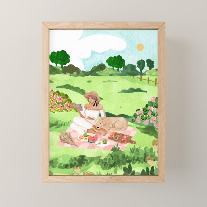Picnic with Pup Mini Art Print Gallery Image 1