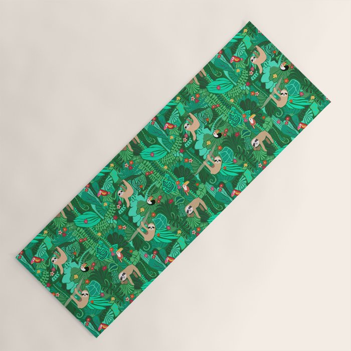 Sloths in the Emerald Jungle Pattern Yoga Mat Gallery Image 1