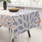  Modern Flowers Print, Coral, Pink and Purple Tablecloth Gallery Image 3
