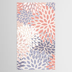  Modern Flowers Print, Coral, Pink and Purple Tablecloth Gallery Image 2