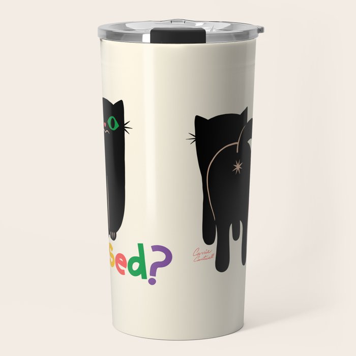 Put It Behind You - Funny Cat Butt Pun Travel Mug Gallery Image 1