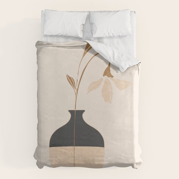 Minimal Abstract Art Vase Flower 3a Duvet Cover Gallery Image 6