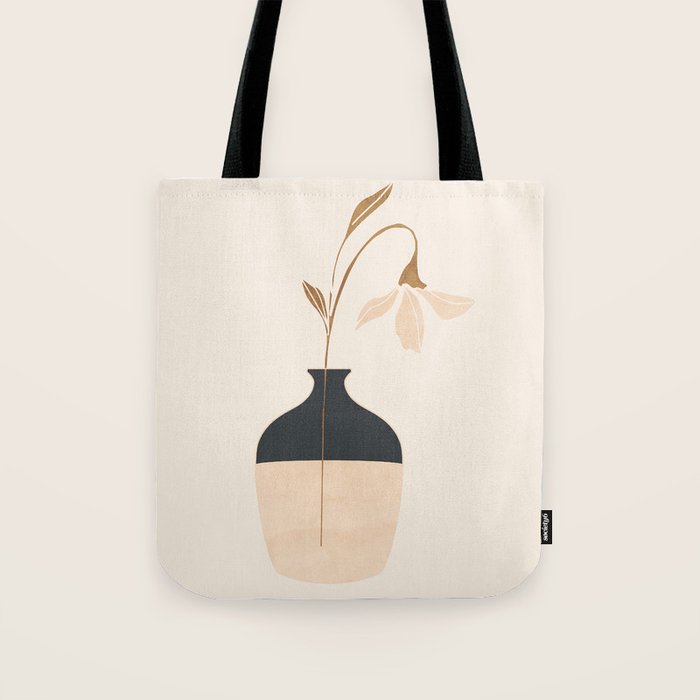 Minimal Abstract Art Vase Flower 3a Tote Bag Gallery Image 1
