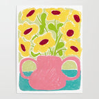 Yellow Flowers in a Vase Poster Gallery Image 4