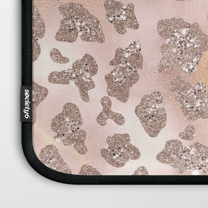 Rosegold Blush Leopard Glitter   Laptop Sleeve Gallery Image 3