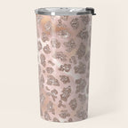 Rosegold Blush Leopard Glitter   Travel Mug Gallery Image 2