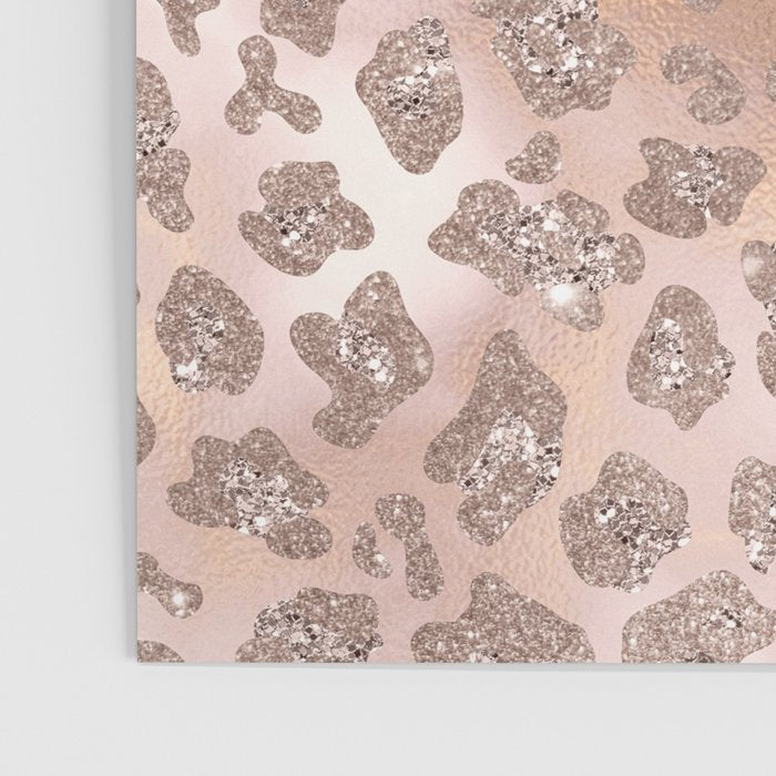 Rosegold Blush Leopard Glitter   Poster Gallery Image 3