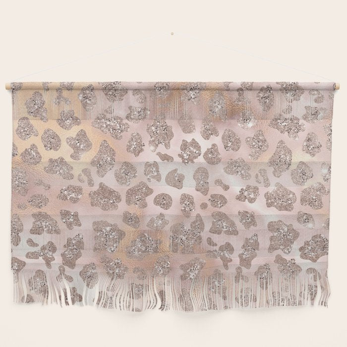 Rosegold Blush Leopard Glitter   Wall Hanging Gallery Image 1