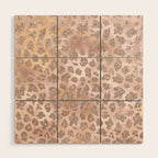 Rosegold Blush Leopard Glitter   Wood Wall Art Gallery Image 1