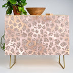 Rosegold Blush Leopard Glitter   Credenza Gallery Image 1