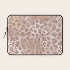 Rosegold Blush Leopard Glitter   Laptop Sleeve Gallery Image 1
