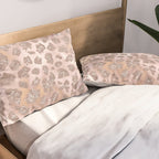 Rosegold Blush Leopard Glitter   Pillow Sham Gallery Image 2