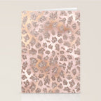 Rosegold Blush Leopard Glitter   Stationery Card Gallery Image 2