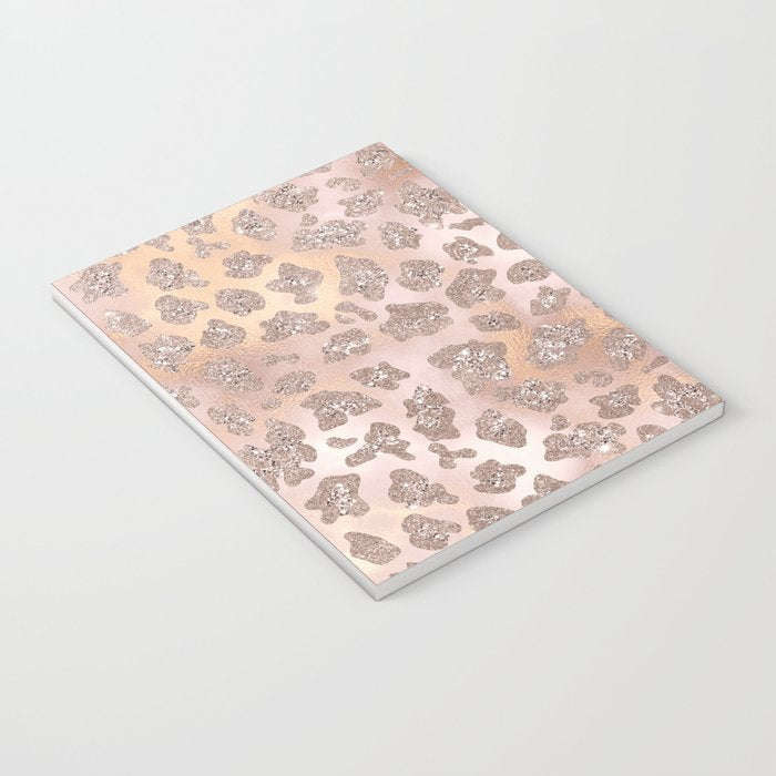 Rosegold Blush Leopard Glitter   Notebook Gallery Image 3