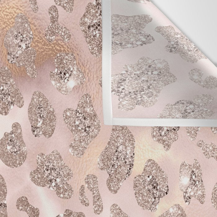 Rosegold Blush Leopard Glitter   Wall Tapestry Gallery Image 3