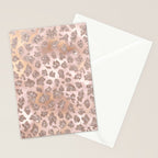 Rosegold Blush Leopard Glitter   Stationery Card Gallery Image 2