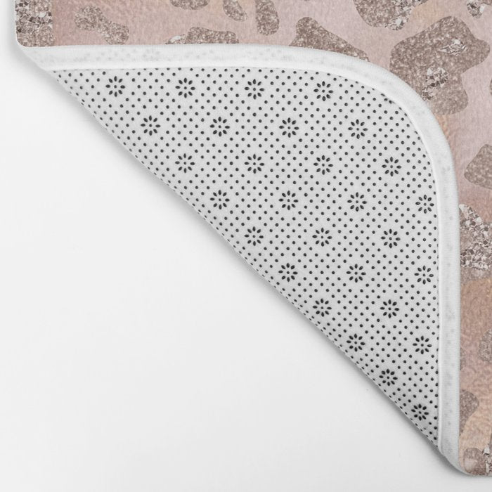 Rosegold Blush Leopard Glitter   Bath Mat Gallery Image 2