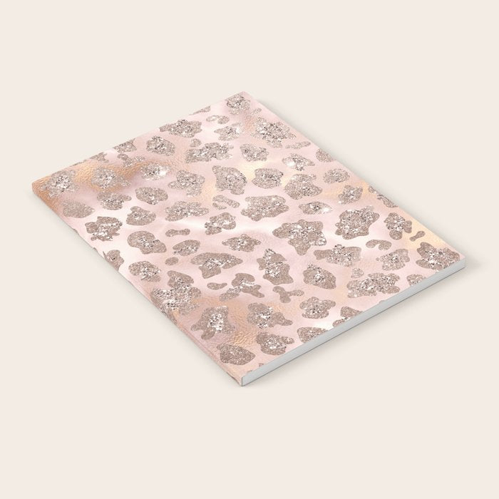 Rosegold Blush Leopard Glitter   Notebook Gallery Image 2