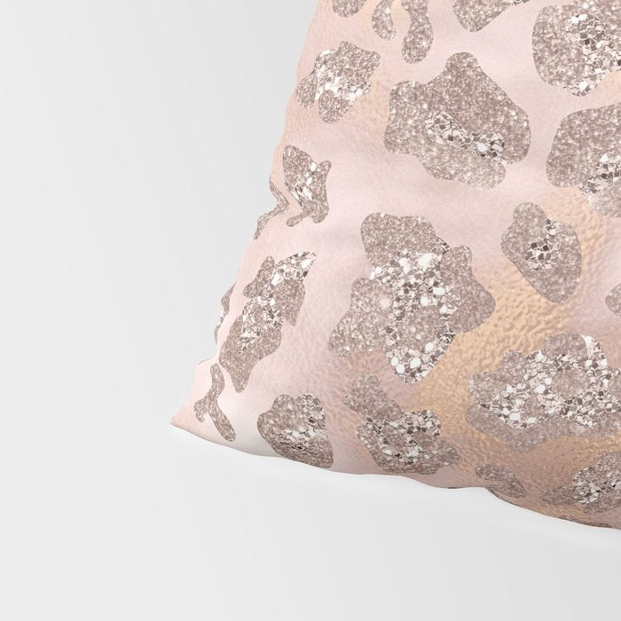Rosegold Blush Leopard Glitter   Pillow Sham Gallery Image 4