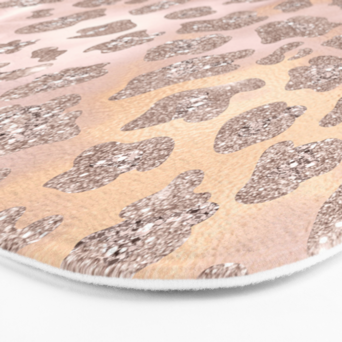 Rosegold Blush Leopard Glitter   Bath Mat Gallery Image 3